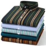 Men's Oxford Pattern Shirt - S-11XL Slim Fit Long Sleeve - Image 22