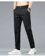 Men's Slim Fit Cotton Casual Pants - Stretch Business Trousers - Image 9