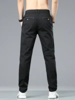 Men's Slim Fit Cotton Casual Pants - Stretch Business Trousers - Image 6