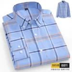 Men's Oxford Pattern Shirt - S-11XL Slim Fit Long Sleeve - Image 13
