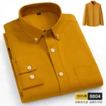 Men's Oxford Pattern Shirt - S-11XL Slim Fit Long Sleeve - Image 7