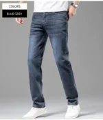 Men's Summer Lightweight Straight Fit Cotton Stretch Jeans - Image 21