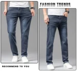 Men's Summer Lightweight Straight Fit Cotton Stretch Jeans - Image 22