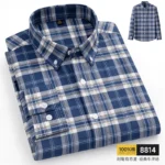 Men's Oxford Pattern Shirt - S-11XL Slim Fit Long Sleeve - Image 16