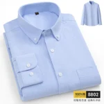 Men's Oxford Pattern Shirt - S-11XL Slim Fit Long Sleeve - Image 6