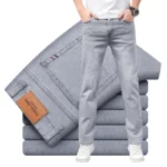 Men's Summer Lightweight Straight Fit Cotton Stretch Jeans