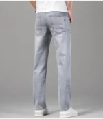 Men's Summer Lightweight Straight Fit Cotton Stretch Jeans - Image 17