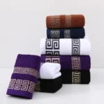 Pure Cotton Embroidered Face Towel – Quick-Dry & Soft - Image 2