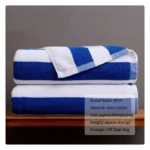 Blue & White Striped Beach & Sport Towel – Heavy Absorbent Cotton - Image 8