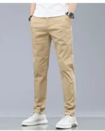 Men's Slim Fit Cotton Casual Pants - Stretch Business Trousers - Image 11