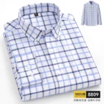 Men's Oxford Pattern Shirt - S-11XL Slim Fit Long Sleeve - Image 11