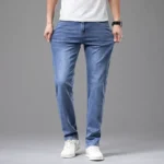 Men's Summer Lightweight Straight Fit Cotton Stretch Jeans - Image 5