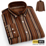 Men's Oxford Pattern Shirt - S-11XL Slim Fit Long Sleeve - Image 18