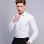 Men's White Anti-Wrinkle Business Shirt - Long Sleeve Formal - Image 5