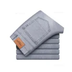 Men's Summer Lightweight Straight Fit Cotton Stretch Jeans - Image 9
