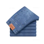 Men's Summer Lightweight Straight Fit Cotton Stretch Jeans - Image 7