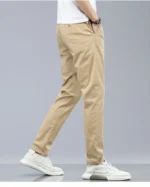 Men's Slim Fit Cotton Casual Pants - Stretch Business Trousers - Image 12