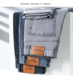 Men's Summer Lightweight Straight Fit Cotton Stretch Jeans - Image 13