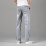 Men's Summer Lightweight Straight Fit Cotton Stretch Jeans - Image 3