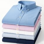 Men's Solid Oxford Slim Fit Shirt – Long Sleeve Business Casual - Image 10