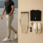 Men's Essential Summer Style Bundle: T-shirt, Chinos & Sneakers (Free Watch & Sunglasses) - Image 2
