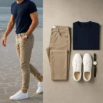Men's Essential Summer Style Bundle: T-shirt, Chinos & Sneakers (Free Watch & Sunglasses) - Image 3