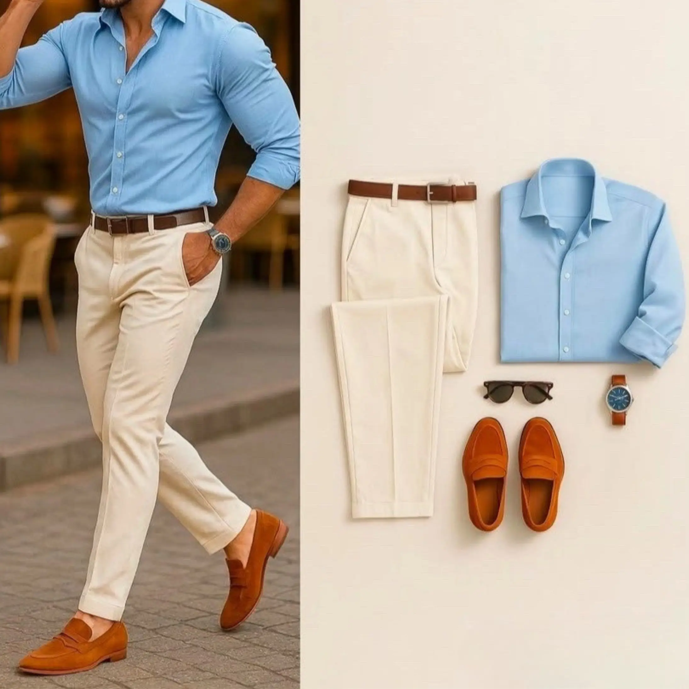 Man's Ultimate Style Bundle Modern Man's Ultimate Style Bundle: Premium Shirt, Pants & Shoes (Free Watch & Sunglasses) - Image 1