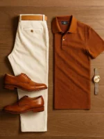 Men's Essential Polo Outfit Bundle: Polo Shirt, Trousers & Shoes (Free Watch Included) - Image 2