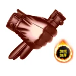 Men's Genuine Leather Touch Screen Winter Gloves - Warm Plus Velvet Lining, Driving/Cycling, Adjustable Cuff - Image 9