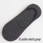 5-Pack Men's Cotton Invisible No-Show Socks - Non-Slip, Breathable - Image 5