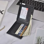 Men's Short Business Wallet - Multi-Card Slot, PU Leather, Iron Edge - Image 4