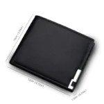 Men's Short Business Wallet - Multi-Card Slot, PU Leather, Iron Edge - Image 5