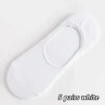 5-Pack Men's Cotton Invisible No-Show Socks - Non-Slip, Breathable - Image 8