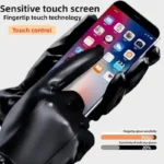 Men's Genuine Leather Touch Screen Winter Gloves - Warm Plus Velvet Lining, Driving/Cycling, Adjustable Cuff - Image 4