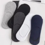 5-Pack Men's Cotton Invisible No-Show Socks - Non-Slip, Breathable - Image 2