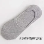 5-Pack Men's Cotton Invisible No-Show Socks - Non-Slip, Breathable - Image 6