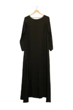 Black Maxi Dress/Abaya with Gold Embroidered Neckline