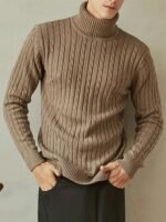 Men's Knitted Turtleneck Pullover | Old Money Style & Warm High Stretch - Image 3
