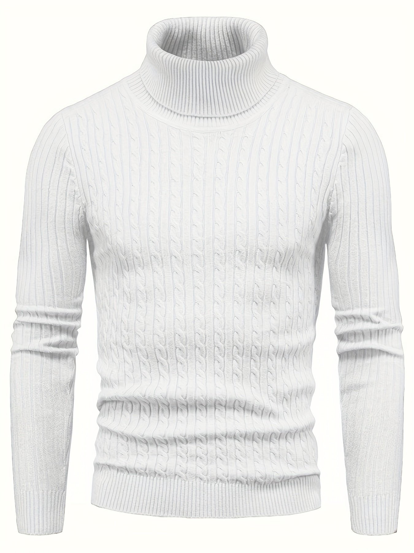 Embrace the Old Money aesthetic this Fall/Winter with our Men's Knitted Turtleneck Pullover. Solid, casual, and warm with high stretch for ultimate comfort. Shop the timeless style now!.jpg Men's Knitted Turtleneck Pullover | Old Money Style & Warm High Stretch - Image 1