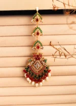 Heavy Bridal Gold Plated Jhumka Earrings with Pearls - Image 4
