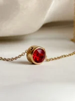 Aura Red Stone Necklace – 18K Gold Plated Minimalist Jewelry