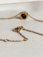 Aura Red Stone Necklace – 18K Gold Plated Minimalist Jewelry - Image 4