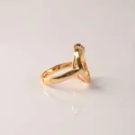 Zircon Golden Ring for Women – 18K Gold Plated Adjustable Ring - Image 2