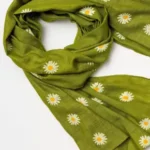 green floral cotton scarf