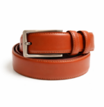 Men's tan genuine leather casual belt 40mm