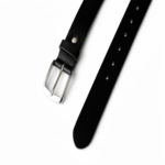 Men's handmade black full-grain leather belt