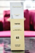 SPF 65 tinted sunscreen no white cast