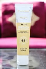 SPF 65 tinted sunscreen no white cast