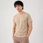 Man wearing premium slim fit crew neck casual t-shirt