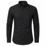 Black Oxford Shirt for Men Slim Fit Casual Business Wear